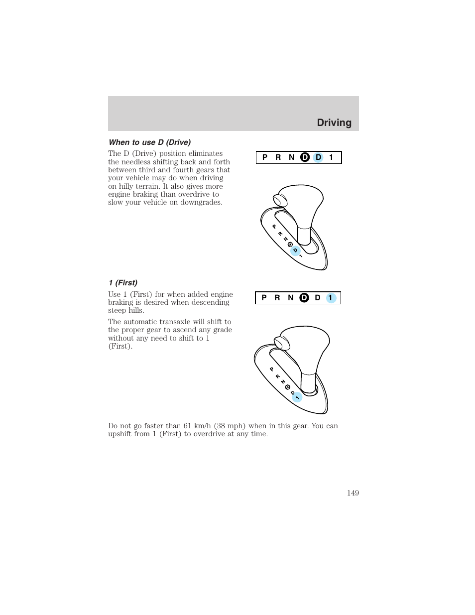 Driving | FORD 2002 Taurus v.4 User Manual | Page 149 / 240