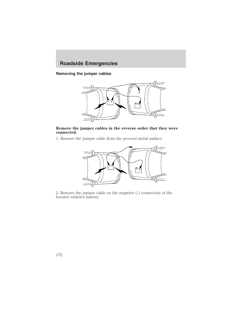 Roadside emergencies | FORD 2002 Taurus v.4 User Manual | Page 172 / 240