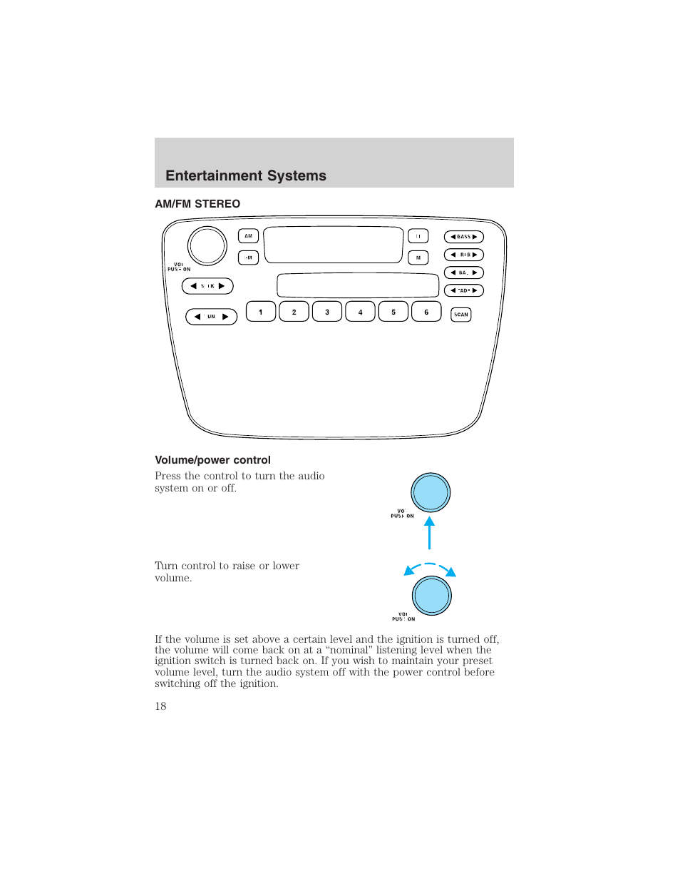 Entertainment systems | FORD 2002 Taurus v.4 User Manual | Page 18 / 240