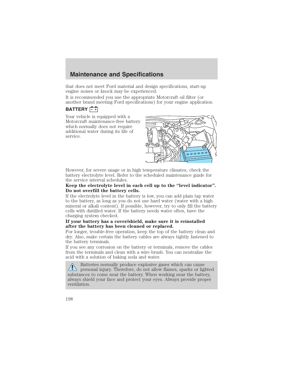 Maintenance and specifications | FORD 2002 Taurus v.4 User Manual | Page 198 / 240