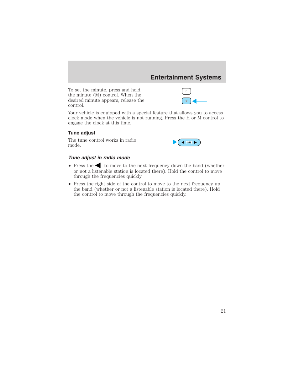 Entertainment systems | FORD 2002 Taurus v.4 User Manual | Page 21 / 240