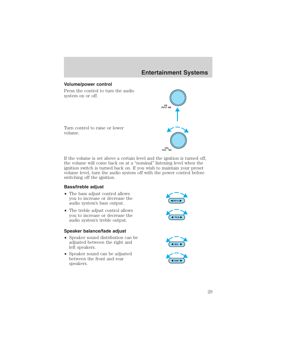 Entertainment systems | FORD 2002 Taurus v.4 User Manual | Page 29 / 240