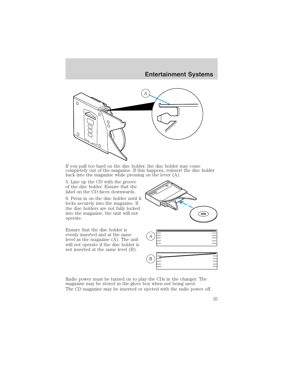 Entertainment systems | FORD 2002 Taurus v.4 User Manual | Page 35 / 240