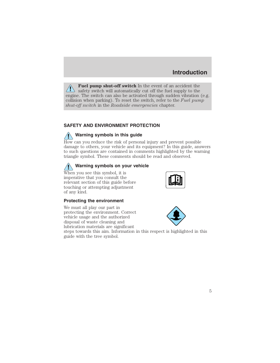 Introduction | FORD 2002 Taurus v.4 User Manual | Page 5 / 240