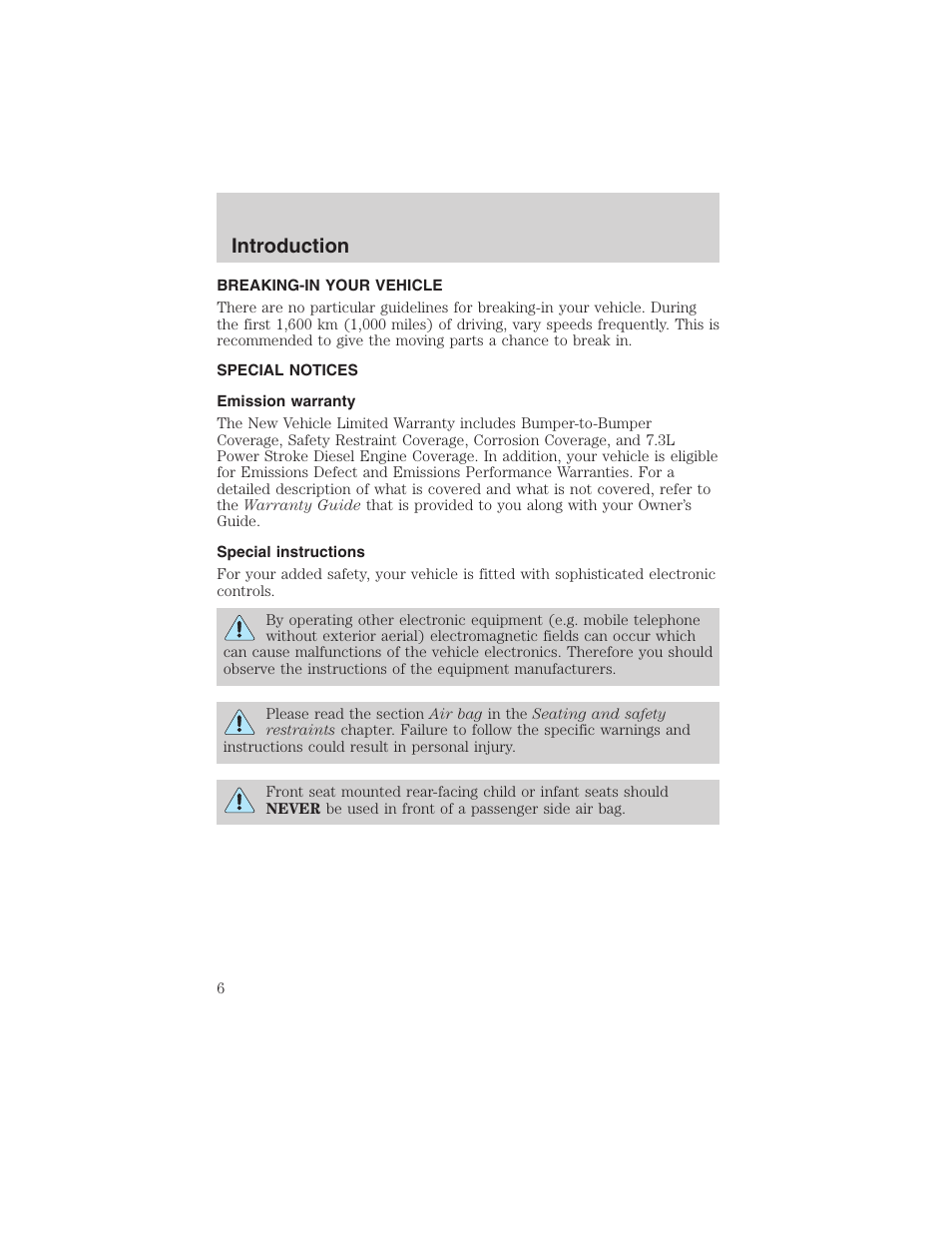 Introduction | FORD 2002 Taurus v.4 User Manual | Page 6 / 240
