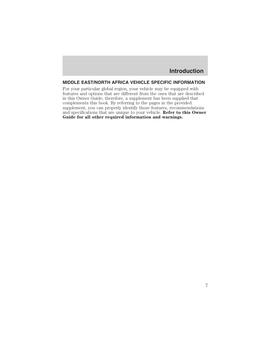 Introduction | FORD 2002 Taurus v.4 User Manual | Page 7 / 240