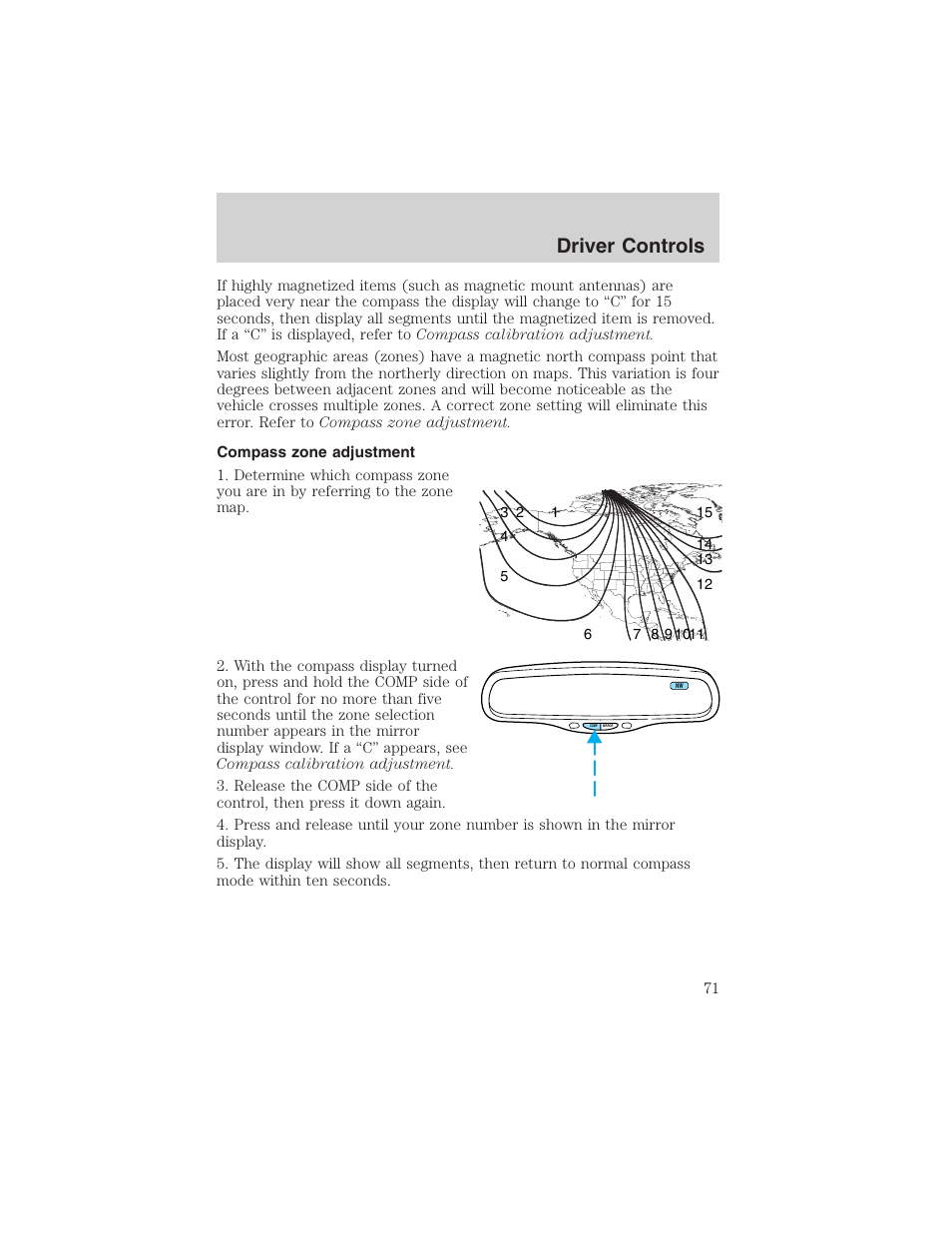 Driver controls | FORD 2002 Taurus v.4 User Manual | Page 71 / 240