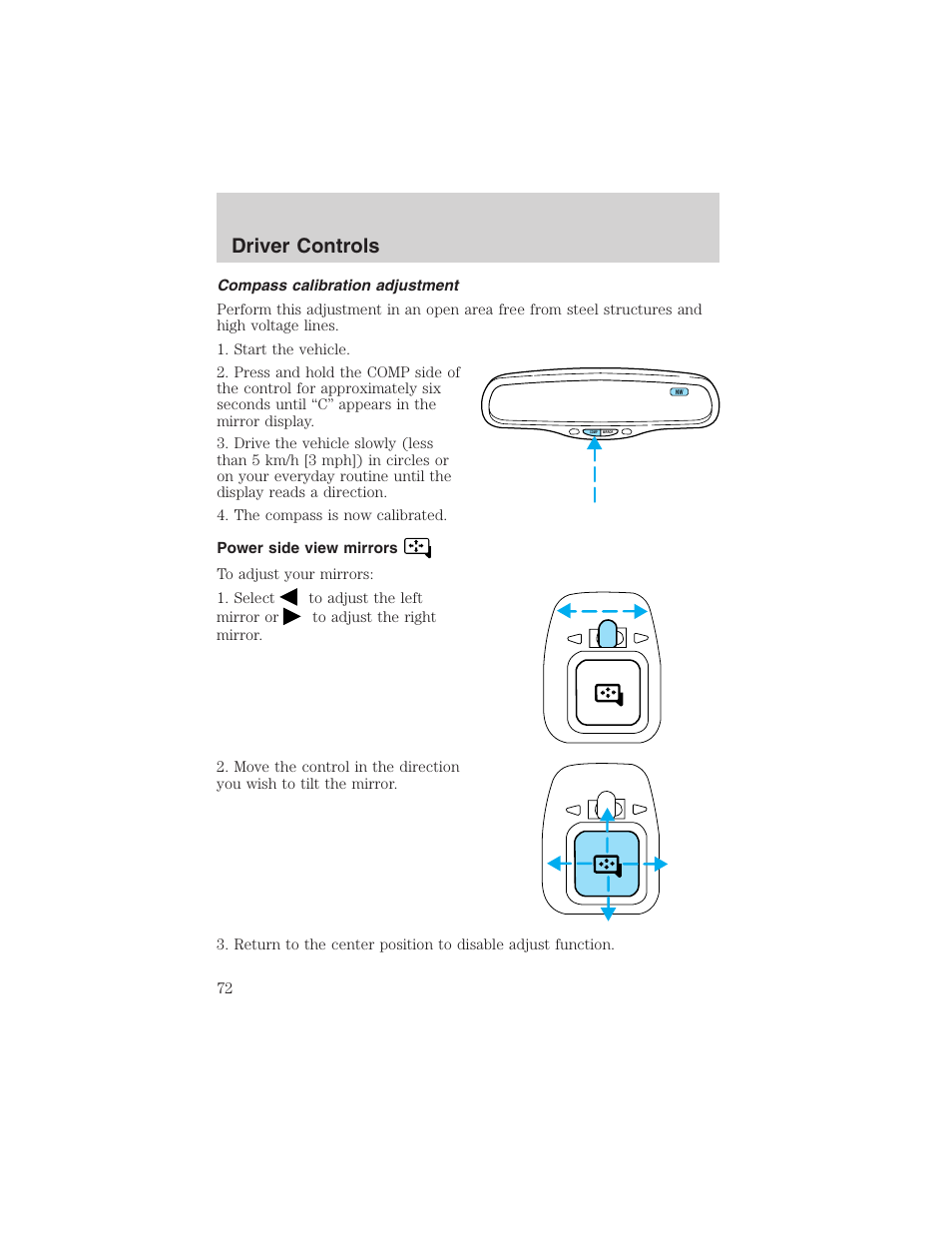 Driver controls | FORD 2002 Taurus v.4 User Manual | Page 72 / 240