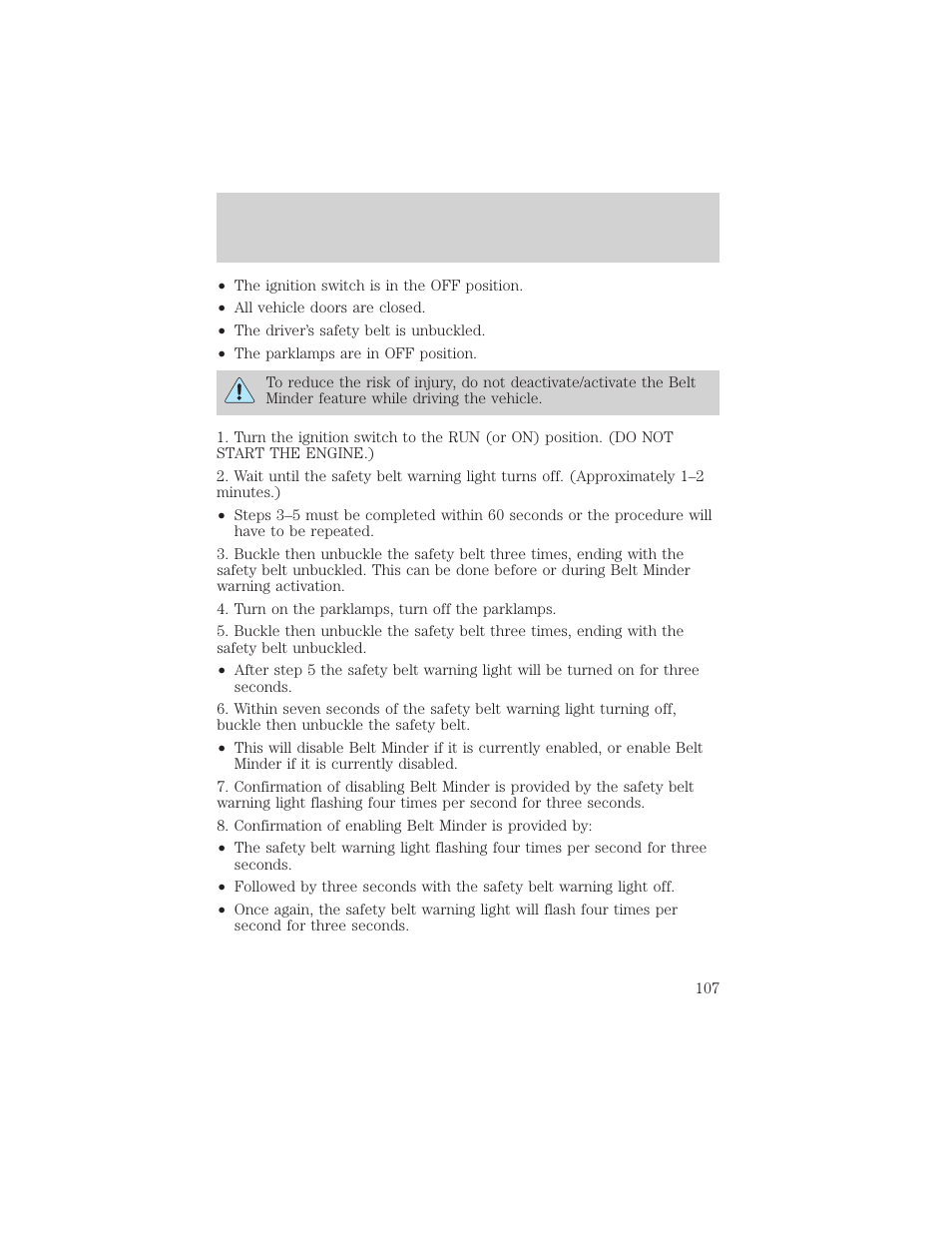 Seating and safety restraints | FORD 2002 Thunderbird v.1 User Manual | Page 107 / 248