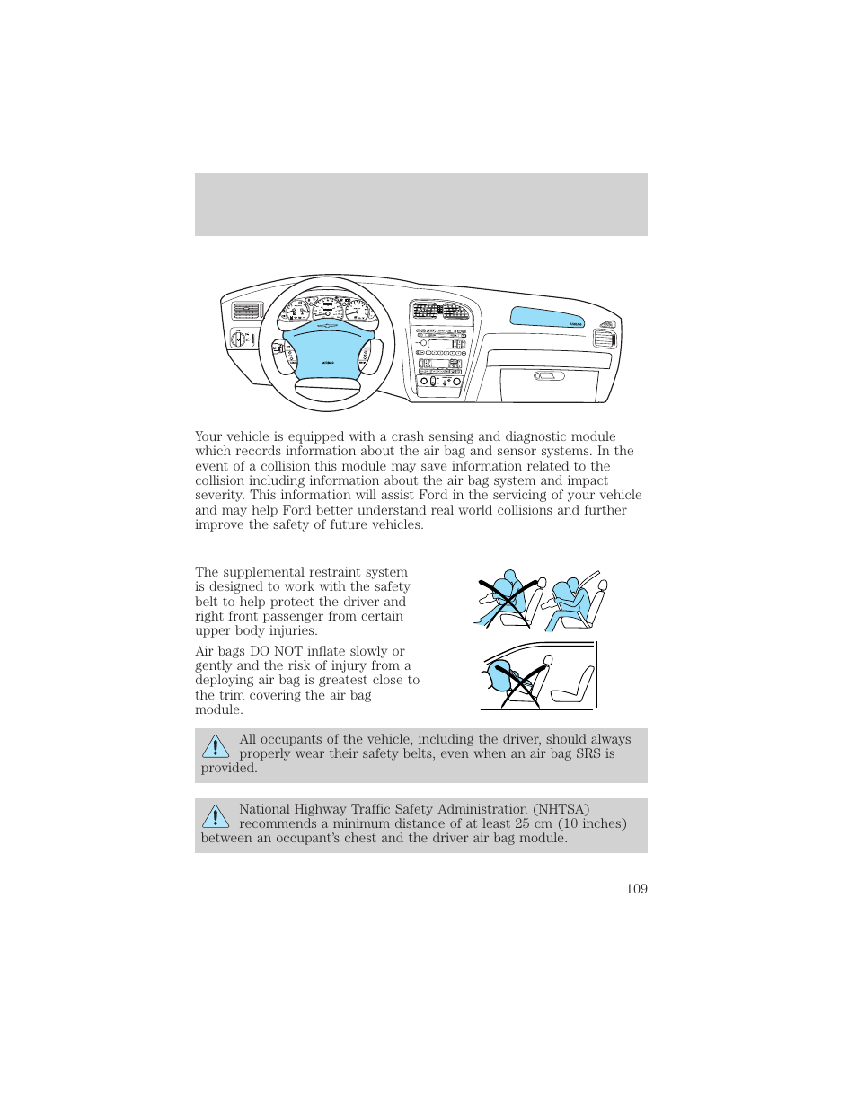 Seating and safety restraints | FORD 2002 Thunderbird v.1 User Manual | Page 109 / 248