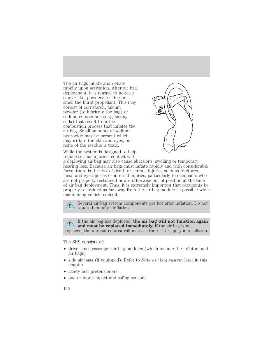 Seating and safety restraints | FORD 2002 Thunderbird v.1 User Manual | Page 112 / 248