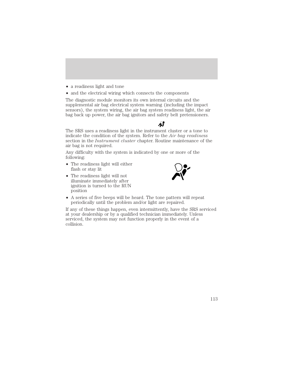 Seating and safety restraints | FORD 2002 Thunderbird v.1 User Manual | Page 113 / 248