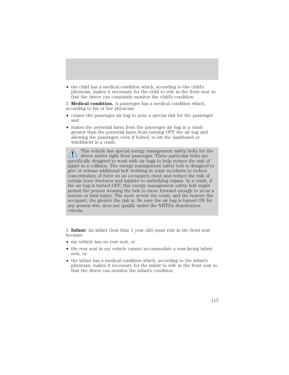 Seating and safety restraints | FORD 2002 Thunderbird v.1 User Manual | Page 117 / 248