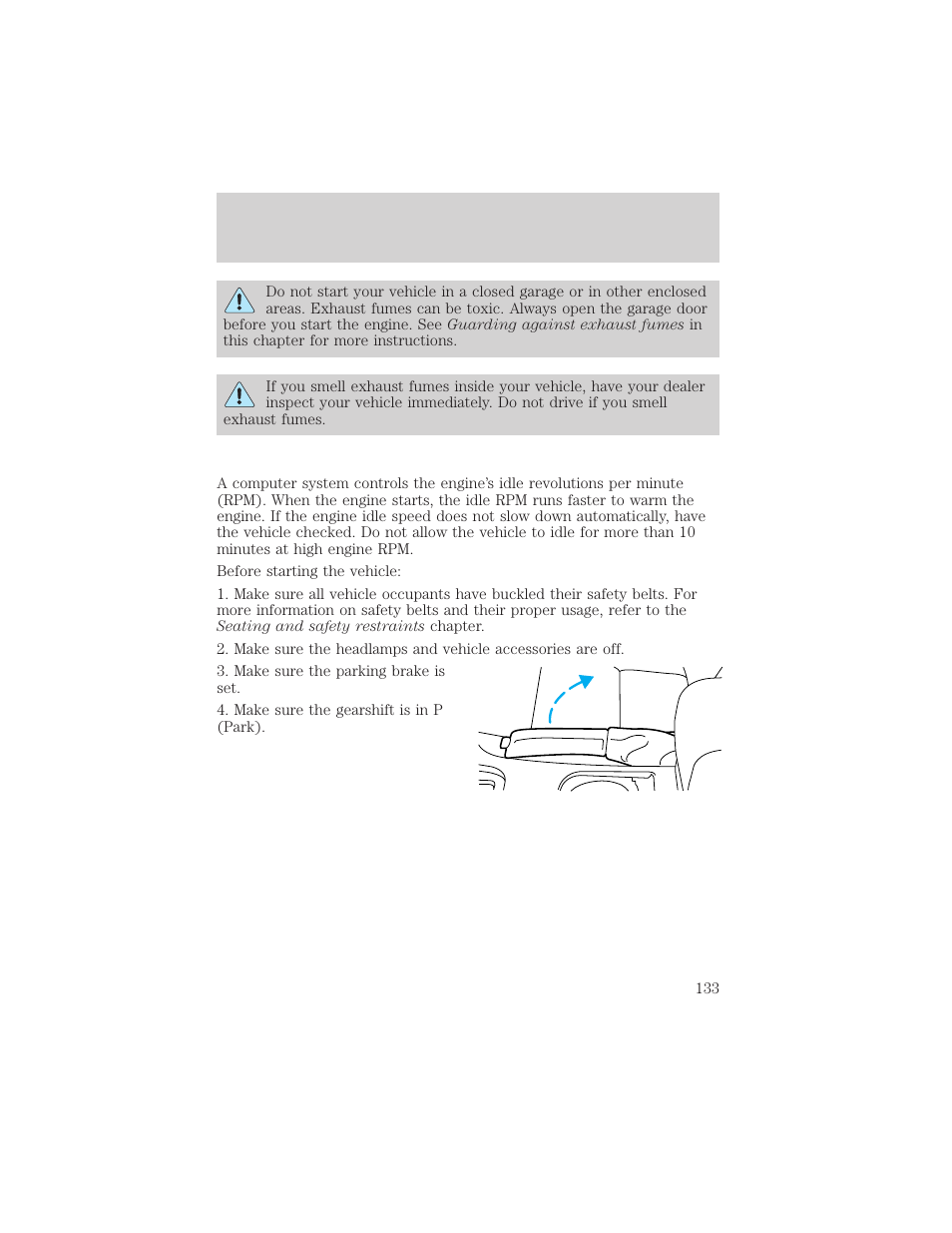 Driving | FORD 2002 Thunderbird v.1 User Manual | Page 133 / 248