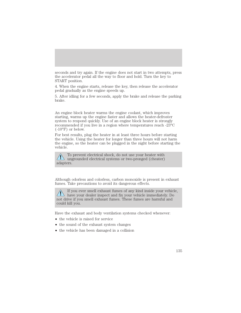 Driving | FORD 2002 Thunderbird v.1 User Manual | Page 135 / 248