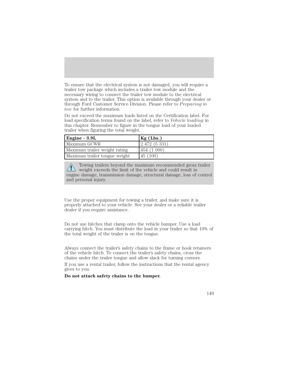 Driving | FORD 2002 Thunderbird v.1 User Manual | Page 149 / 248