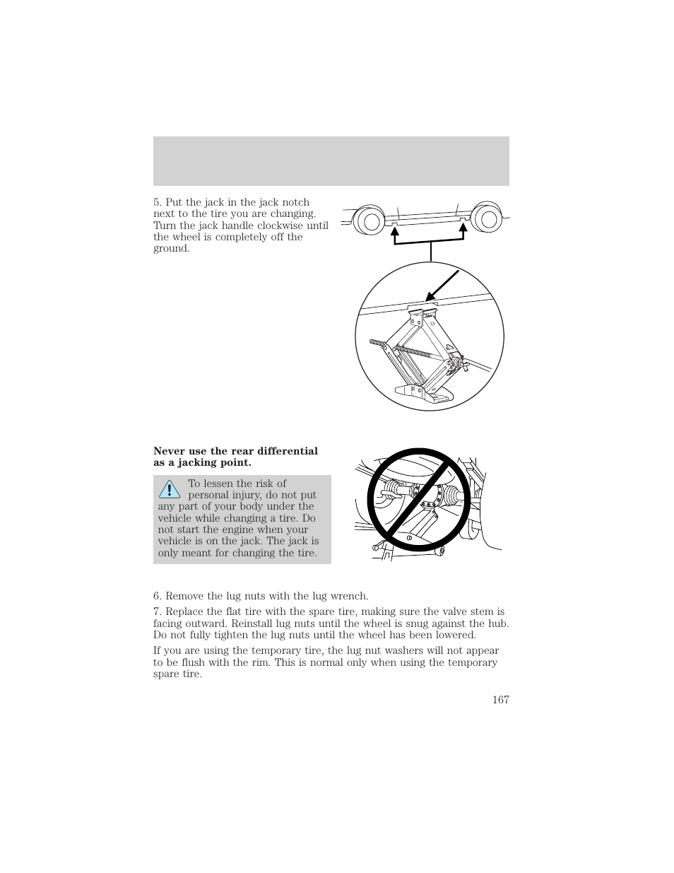 Roadside emergencies | FORD 2002 Thunderbird v.1 User Manual | Page 167 / 248