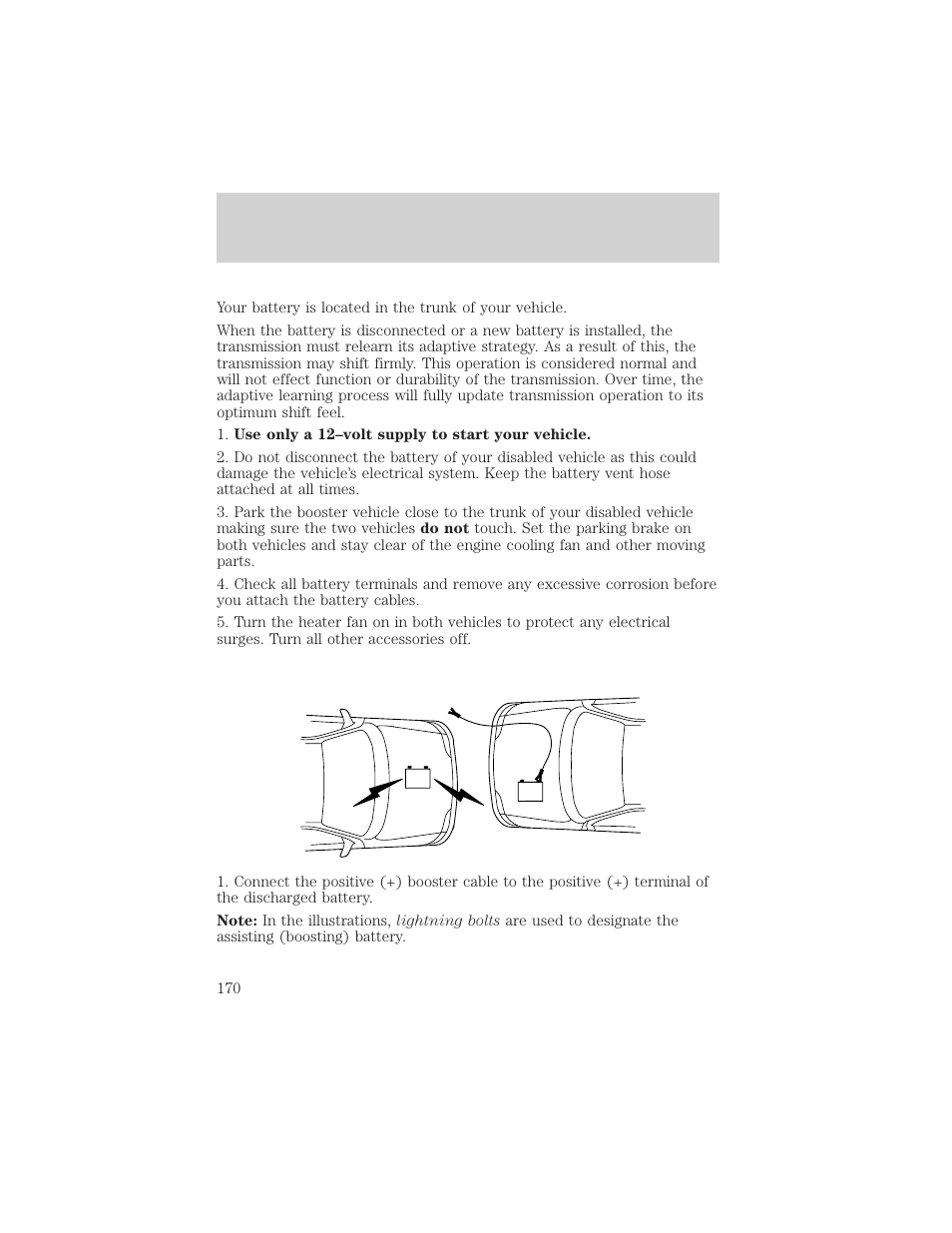 Roadside emergencies | FORD 2002 Thunderbird v.1 User Manual | Page 170 / 248