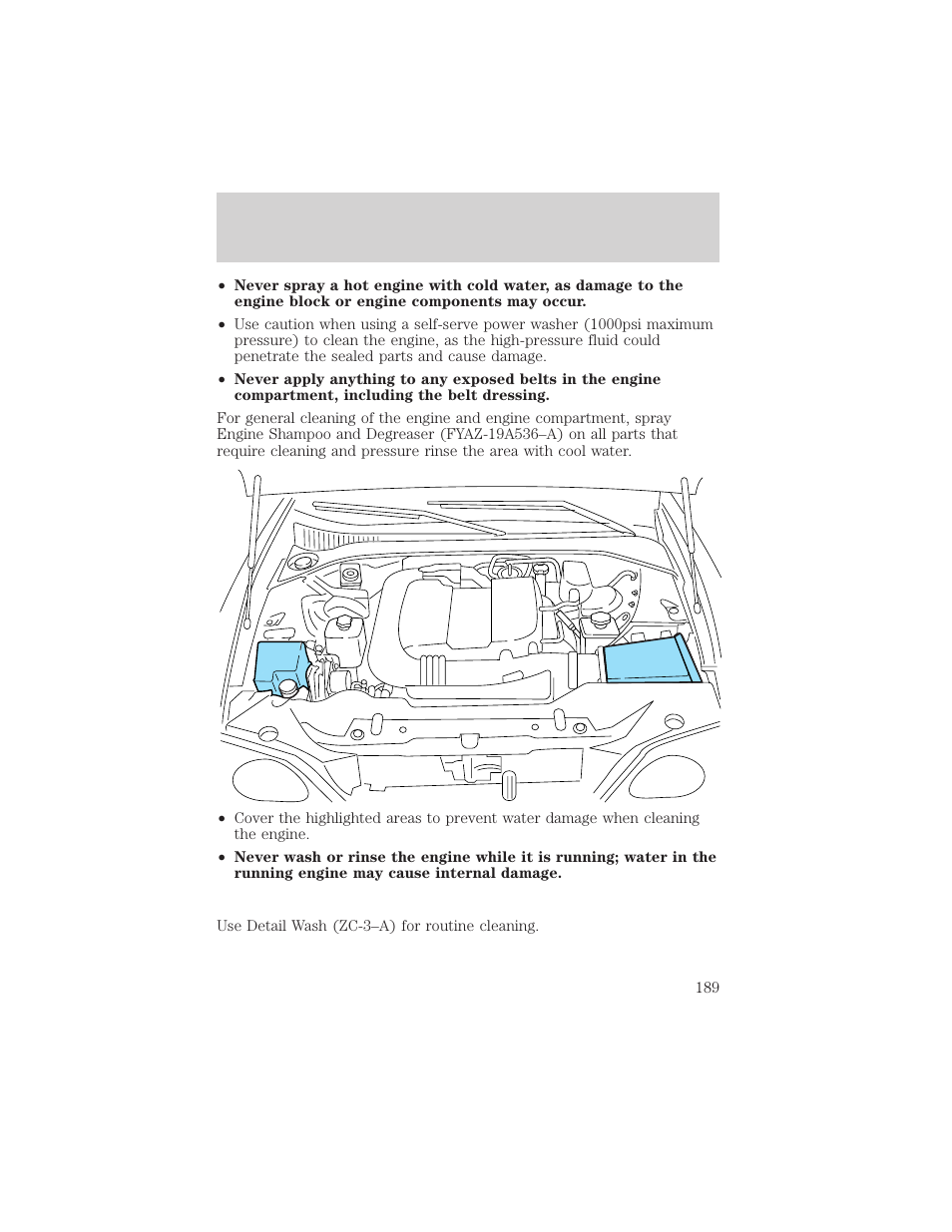 Cleaning | FORD 2002 Thunderbird v.1 User Manual | Page 189 / 248