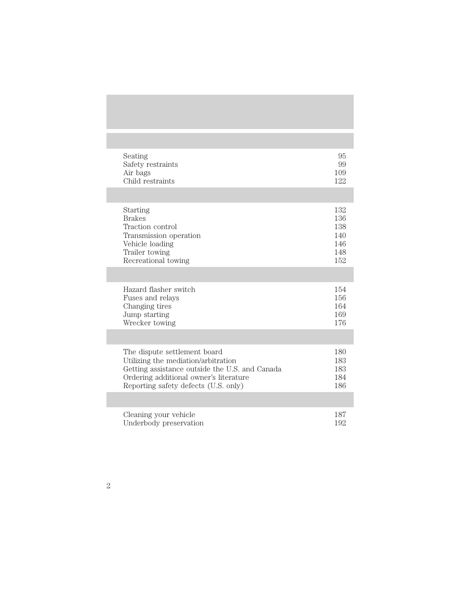 FORD 2002 Thunderbird v.1 User Manual | Page 2 / 248