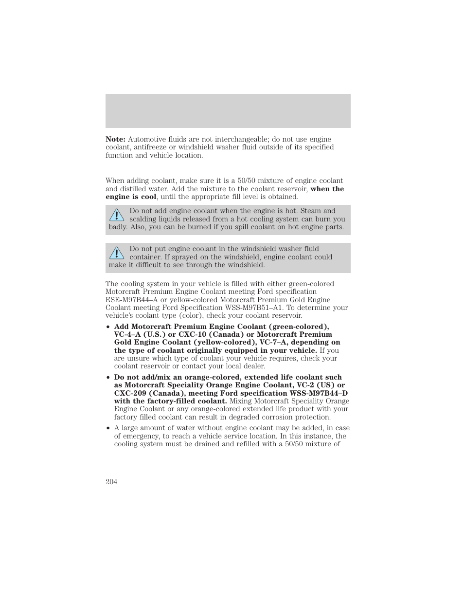 Maintenance and specifications | FORD 2002 Thunderbird v.1 User Manual | Page 204 / 248
