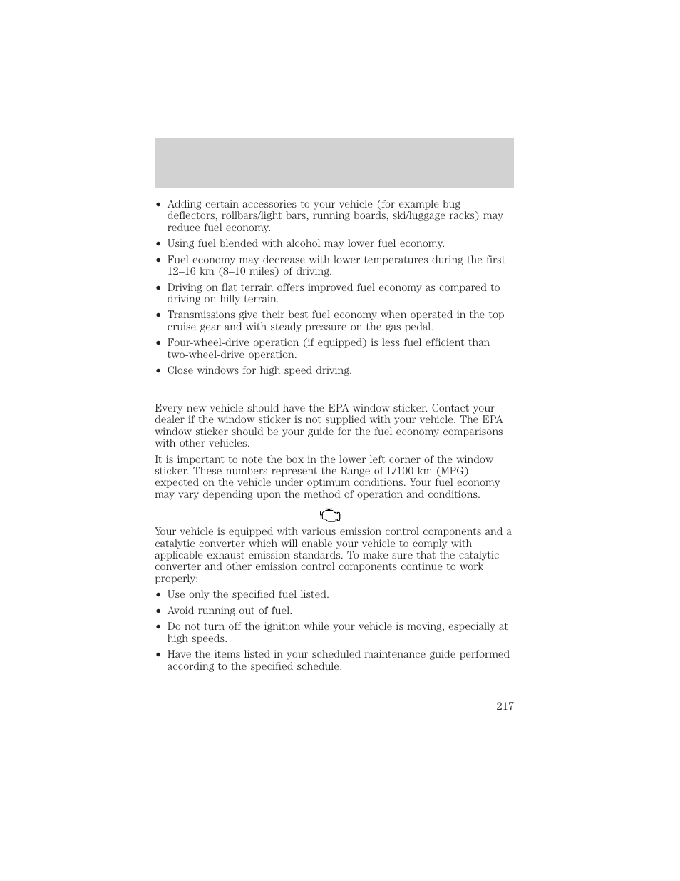 Maintenance and specifications | FORD 2002 Thunderbird v.1 User Manual | Page 217 / 248