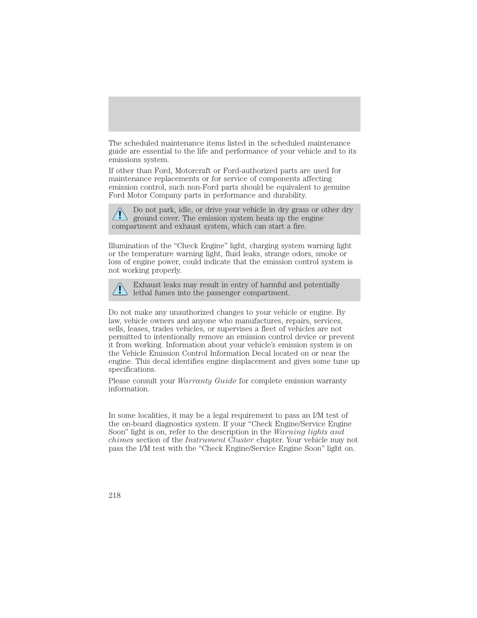 Maintenance and specifications | FORD 2002 Thunderbird v.1 User Manual | Page 218 / 248