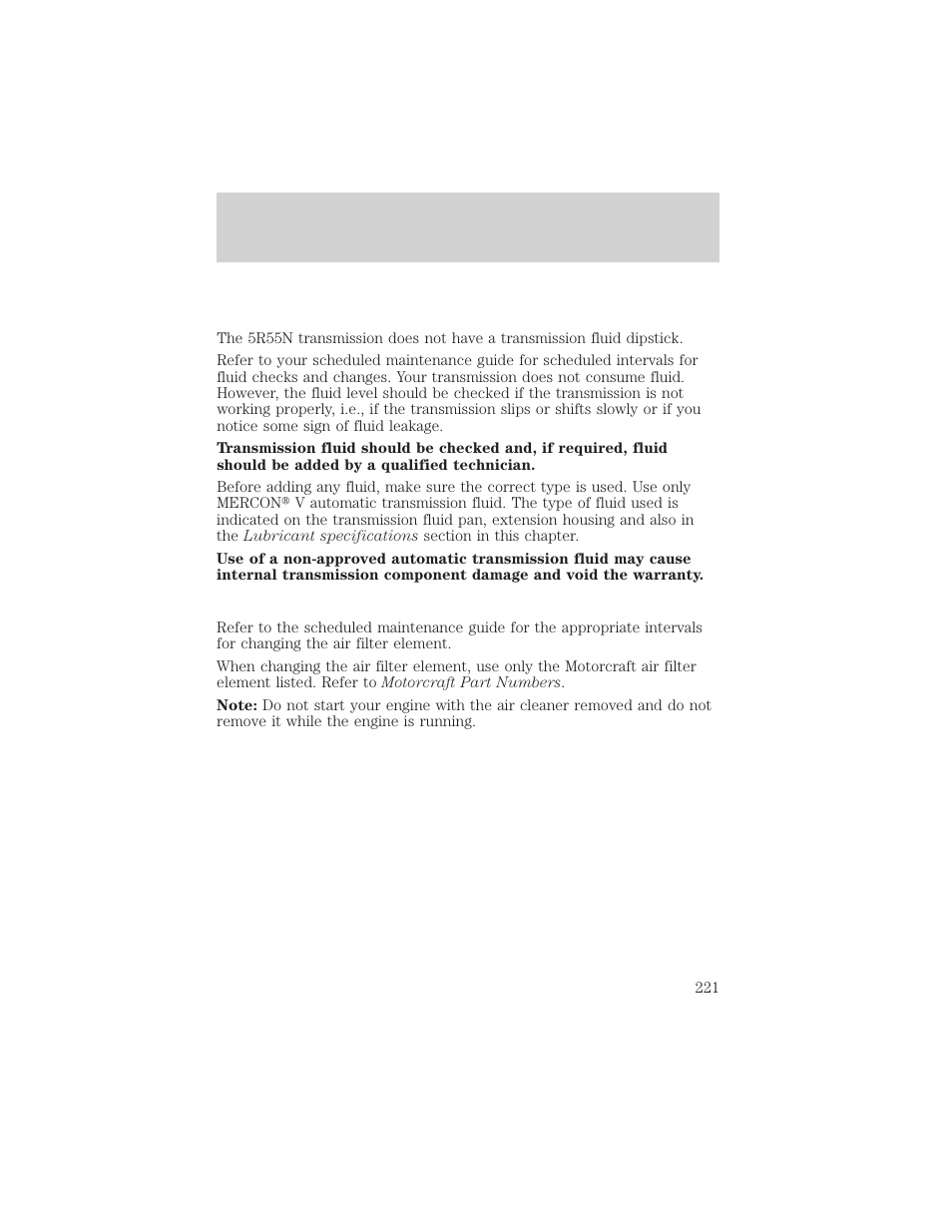 Maintenance and specifications | FORD 2002 Thunderbird v.1 User Manual | Page 221 / 248