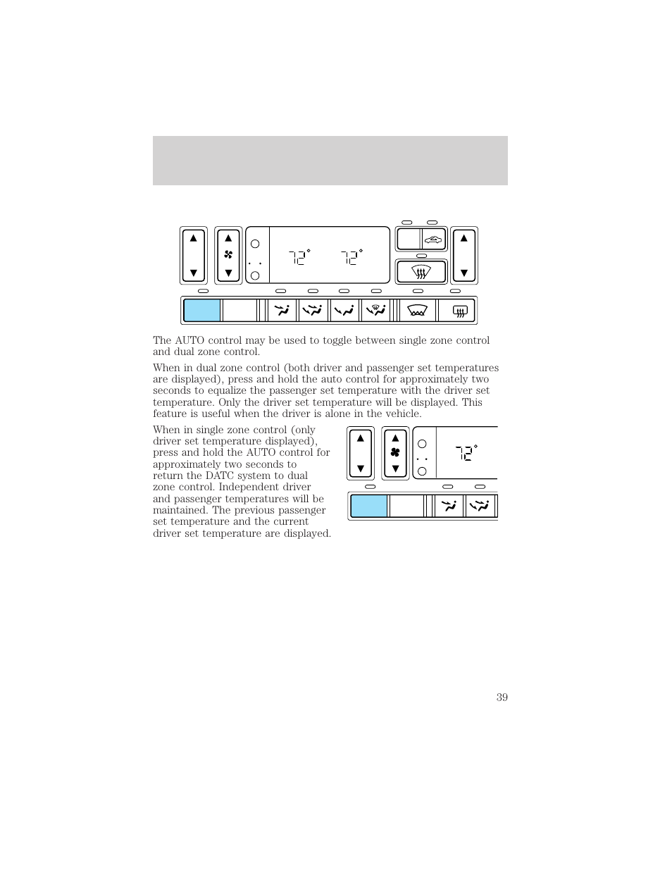 Climate controls | FORD 2002 Thunderbird v.1 User Manual | Page 39 / 248