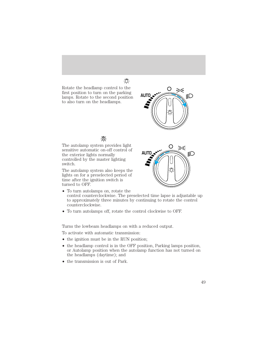 Lights | FORD 2002 Thunderbird v.1 User Manual | Page 49 / 248