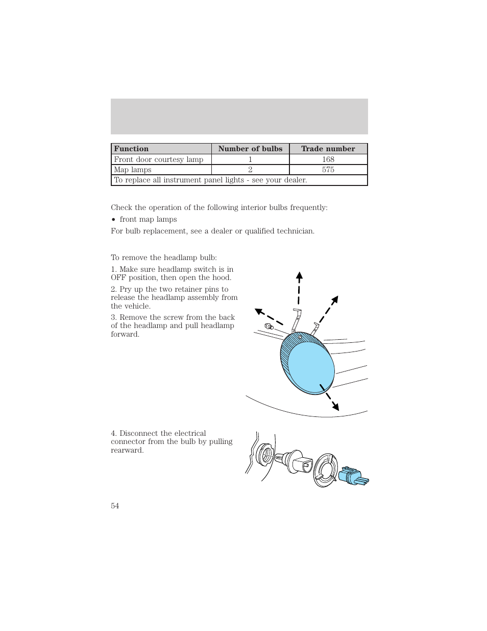 Lights | FORD 2002 Thunderbird v.1 User Manual | Page 54 / 248