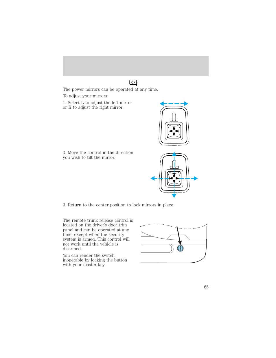 Driver controls | FORD 2002 Thunderbird v.1 User Manual | Page 65 / 248