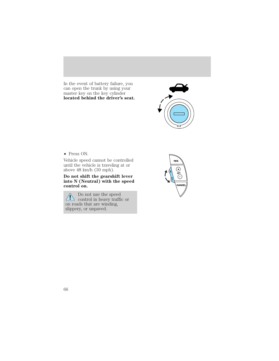 Driver controls | FORD 2002 Thunderbird v.1 User Manual | Page 66 / 248