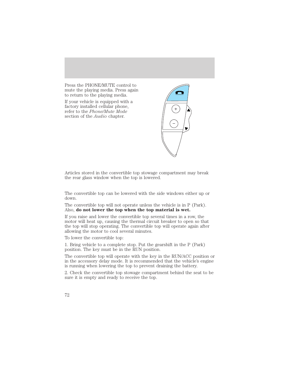 Driver controls | FORD 2002 Thunderbird v.1 User Manual | Page 72 / 248