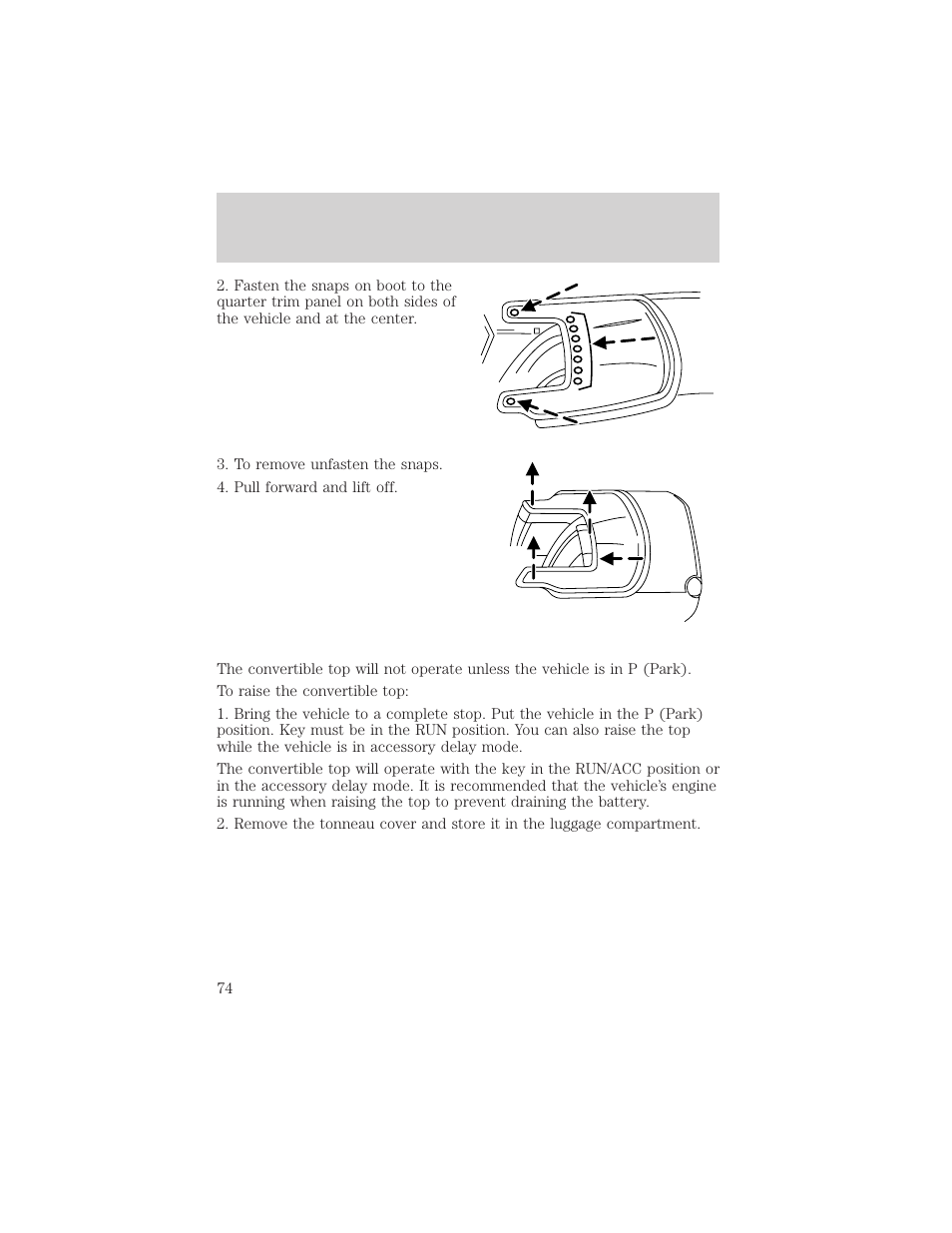 Driver controls | FORD 2002 Thunderbird v.1 User Manual | Page 74 / 248