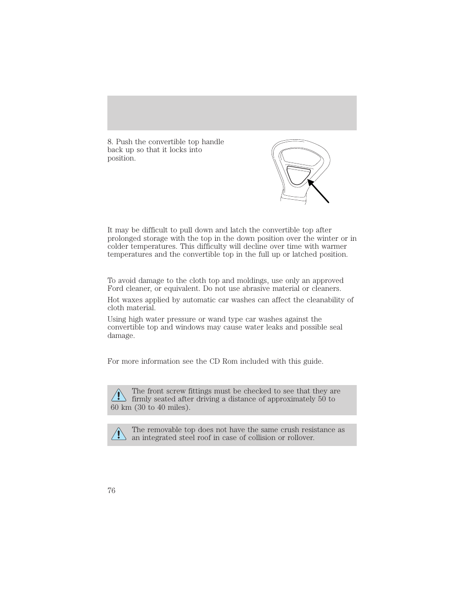 Driver controls | FORD 2002 Thunderbird v.1 User Manual | Page 76 / 248