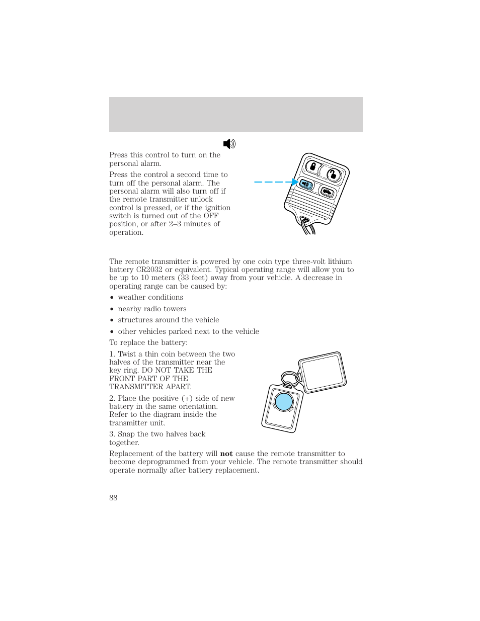 Locks and security | FORD 2002 Thunderbird v.1 User Manual | Page 88 / 248