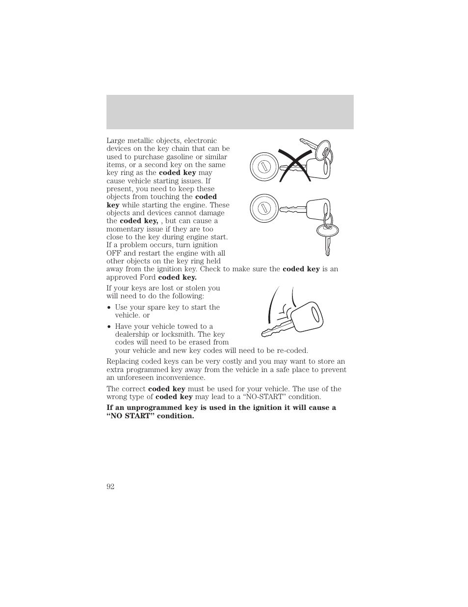 Locks and security | FORD 2002 Thunderbird v.1 User Manual | Page 92 / 248