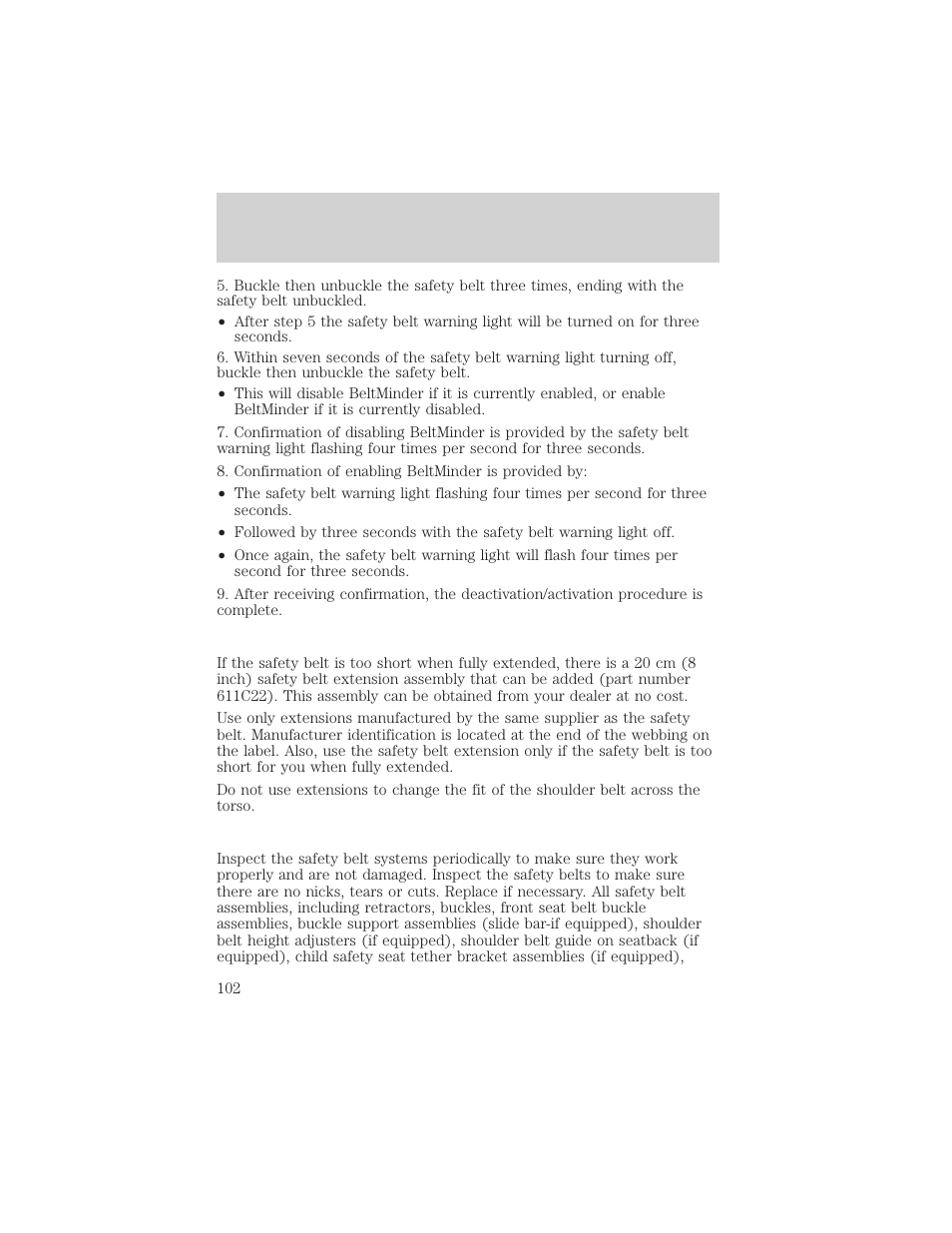 Seating and safety restraints | FORD 2002 Thunderbird v.2 User Manual | Page 102 / 232