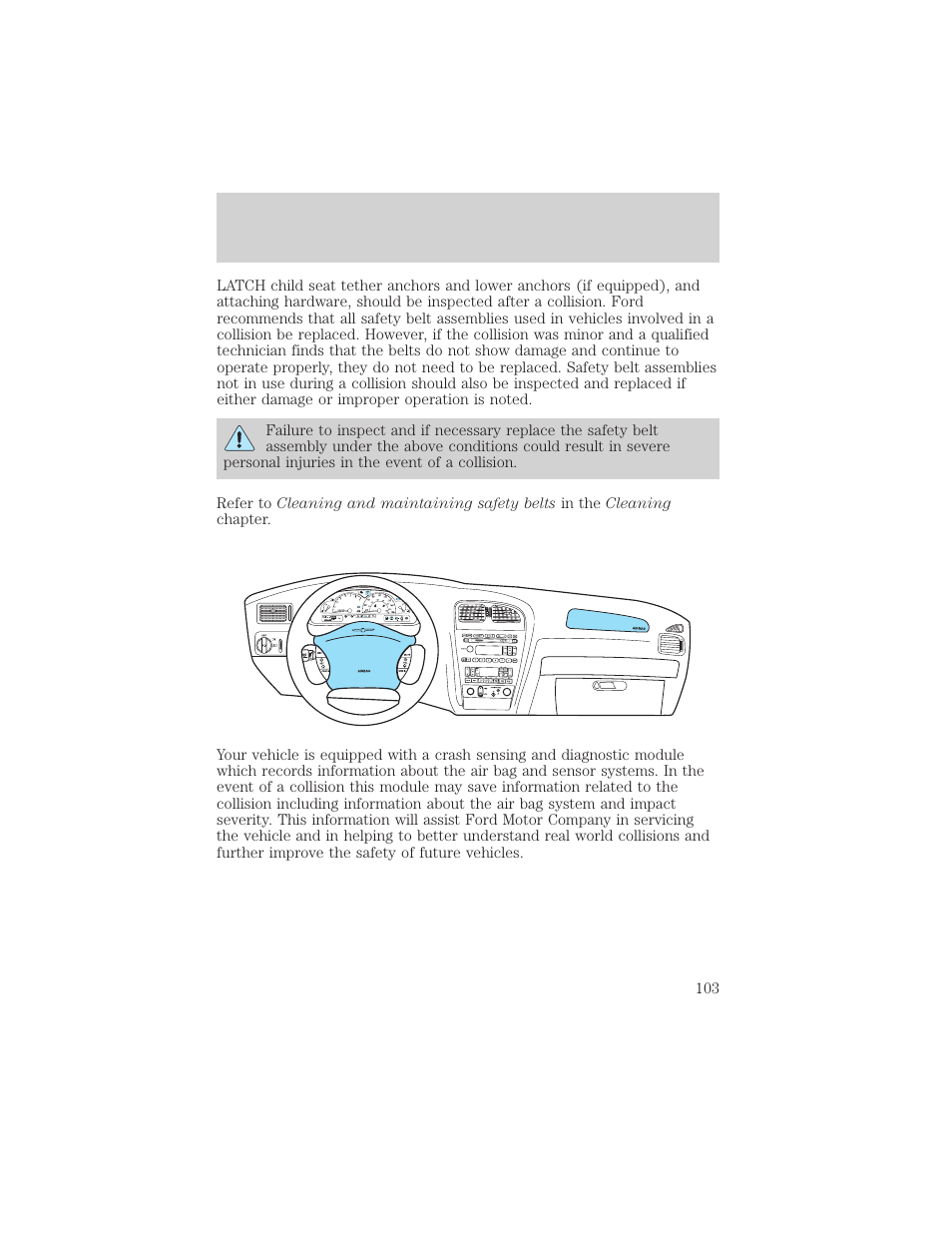 Seating and safety restraints | FORD 2002 Thunderbird v.2 User Manual | Page 103 / 232