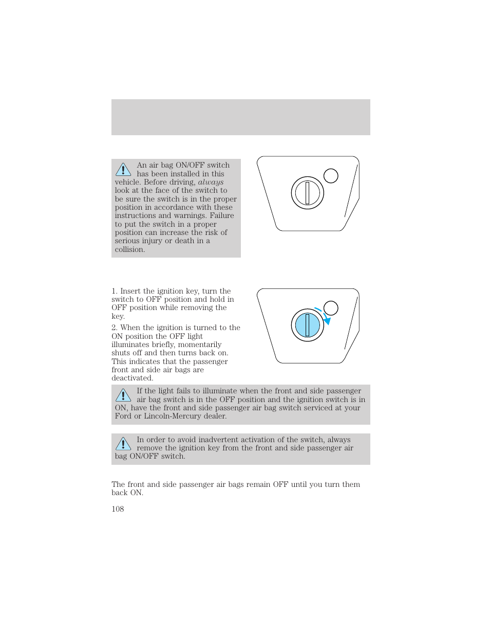 Seating and safety restraints | FORD 2002 Thunderbird v.2 User Manual | Page 108 / 232