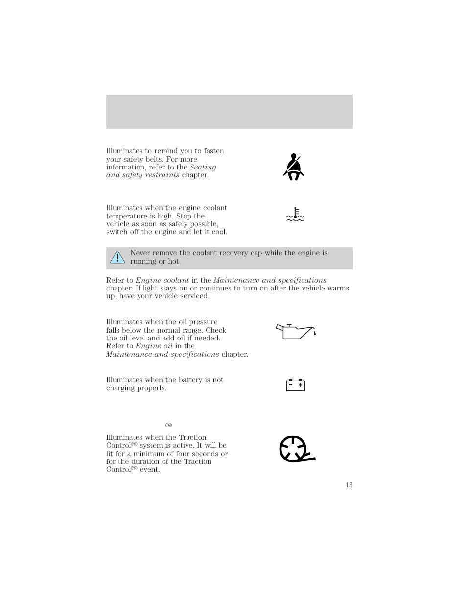 Instrument cluster | FORD 2002 Thunderbird v.2 User Manual | Page 13 / 232
