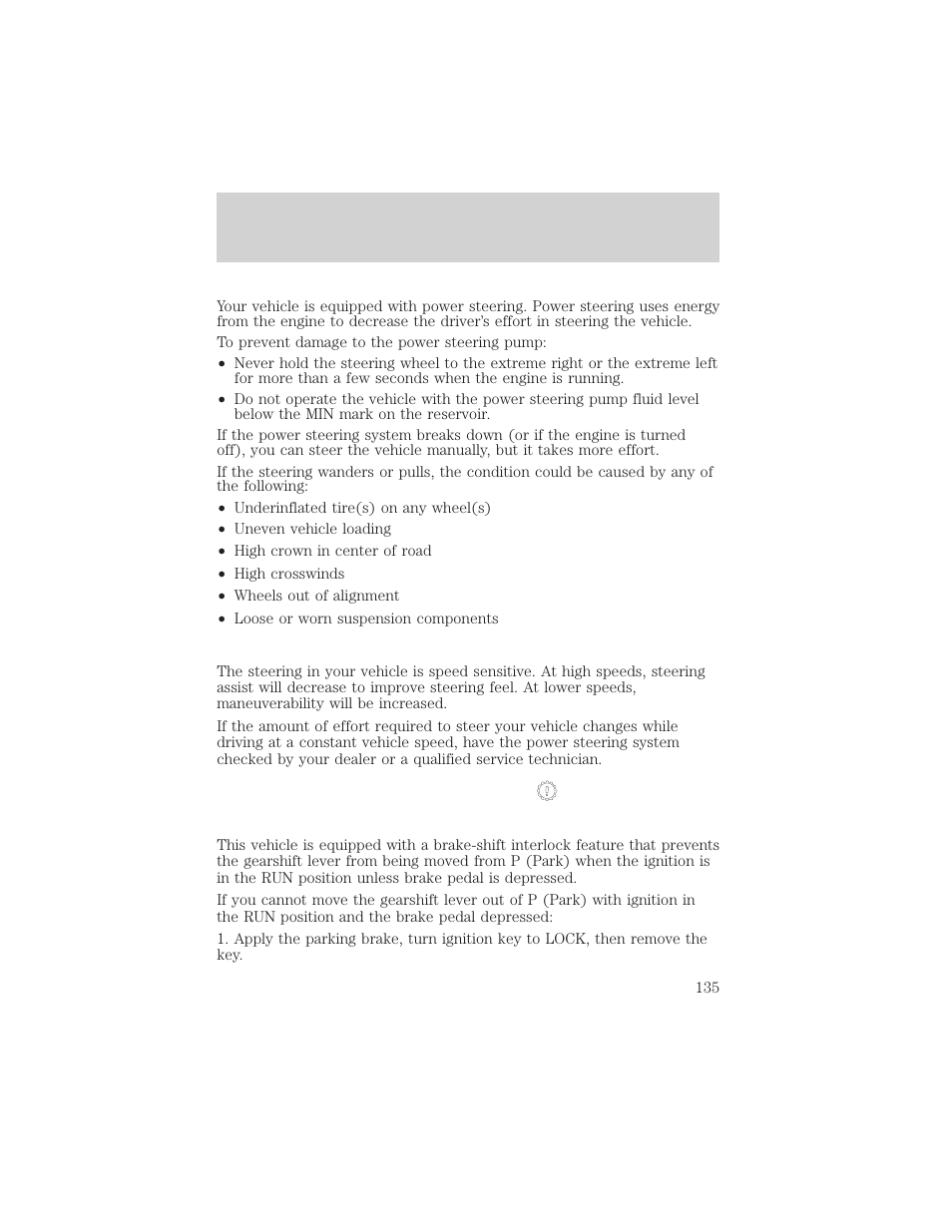 Driving | FORD 2002 Thunderbird v.2 User Manual | Page 135 / 232
