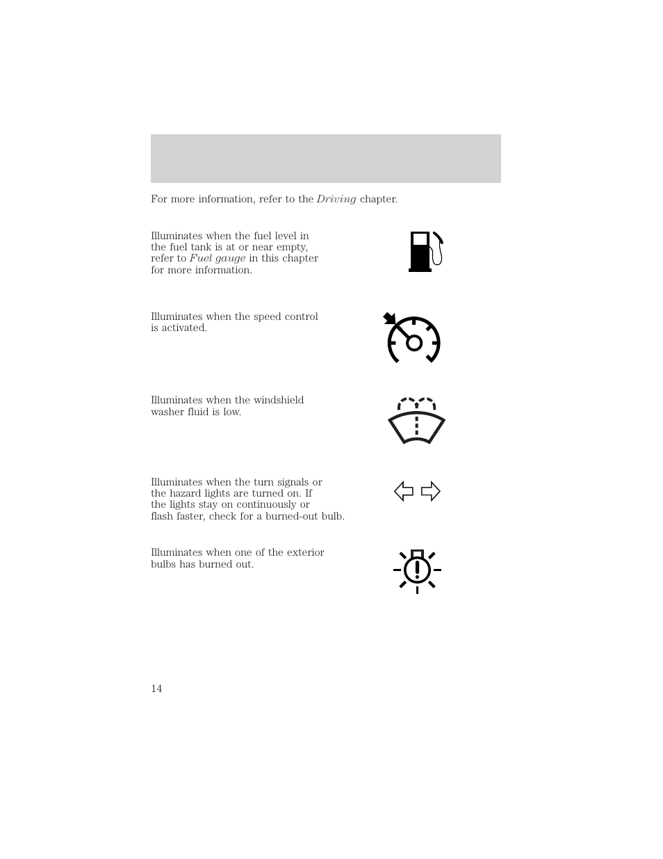 Instrument cluster | FORD 2002 Thunderbird v.2 User Manual | Page 14 / 232