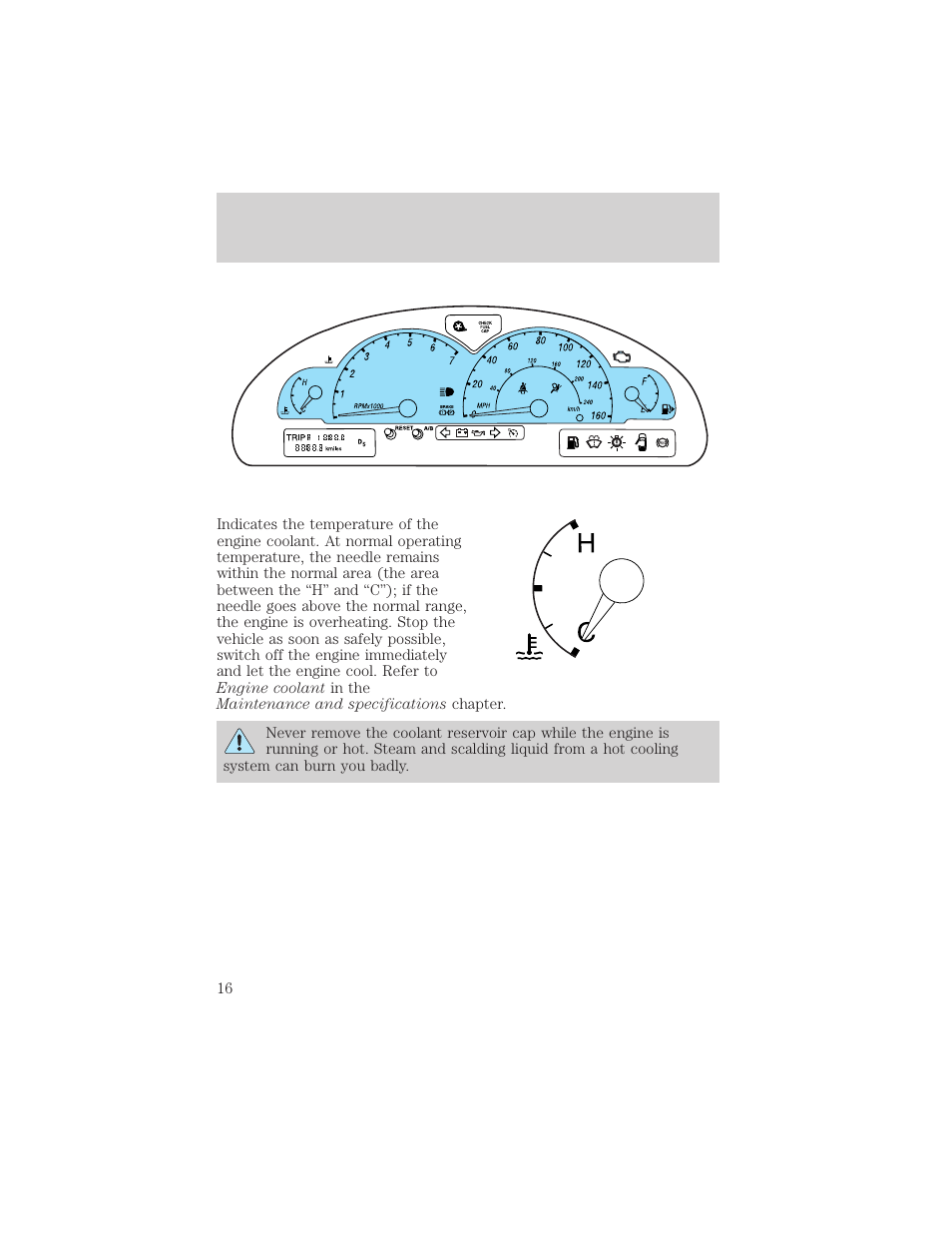 Instrument cluster | FORD 2002 Thunderbird v.2 User Manual | Page 16 / 232