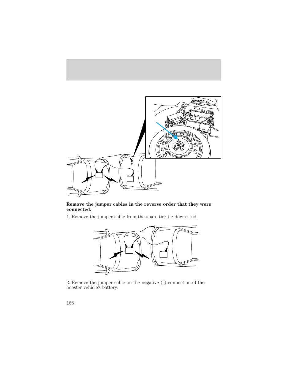 Roadside emergencies | FORD 2002 Thunderbird v.2 User Manual | Page 168 / 232