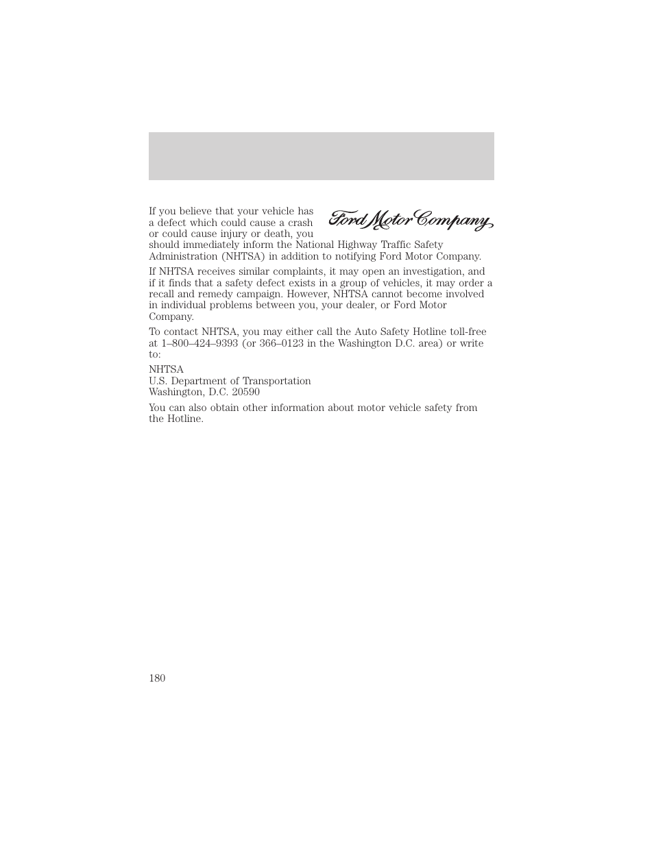 Customer assistance | FORD 2002 Thunderbird v.2 User Manual | Page 180 / 232