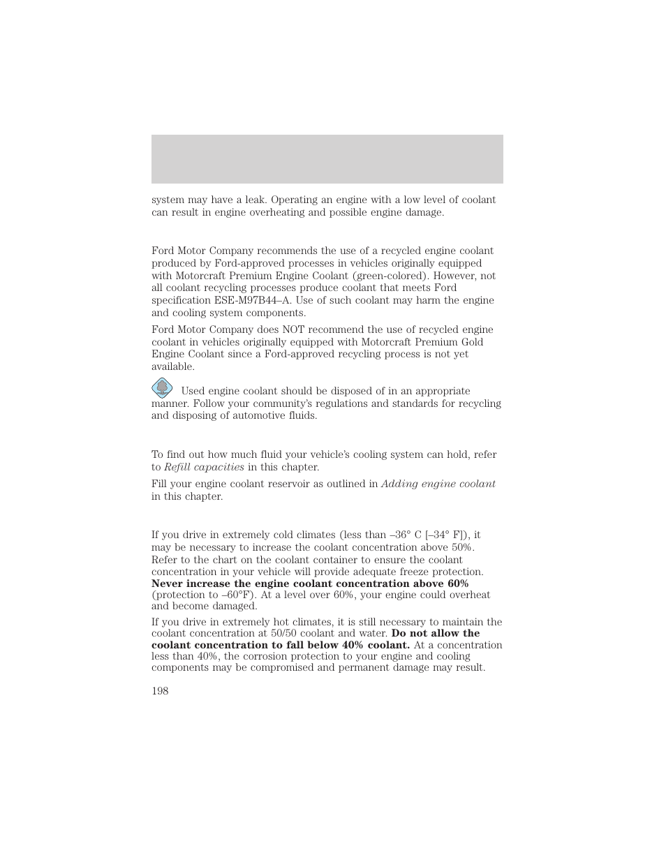 Maintenance and specifications | FORD 2002 Thunderbird v.2 User Manual | Page 198 / 232