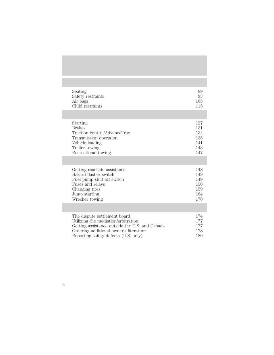 FORD 2002 Thunderbird v.2 User Manual | Page 2 / 232