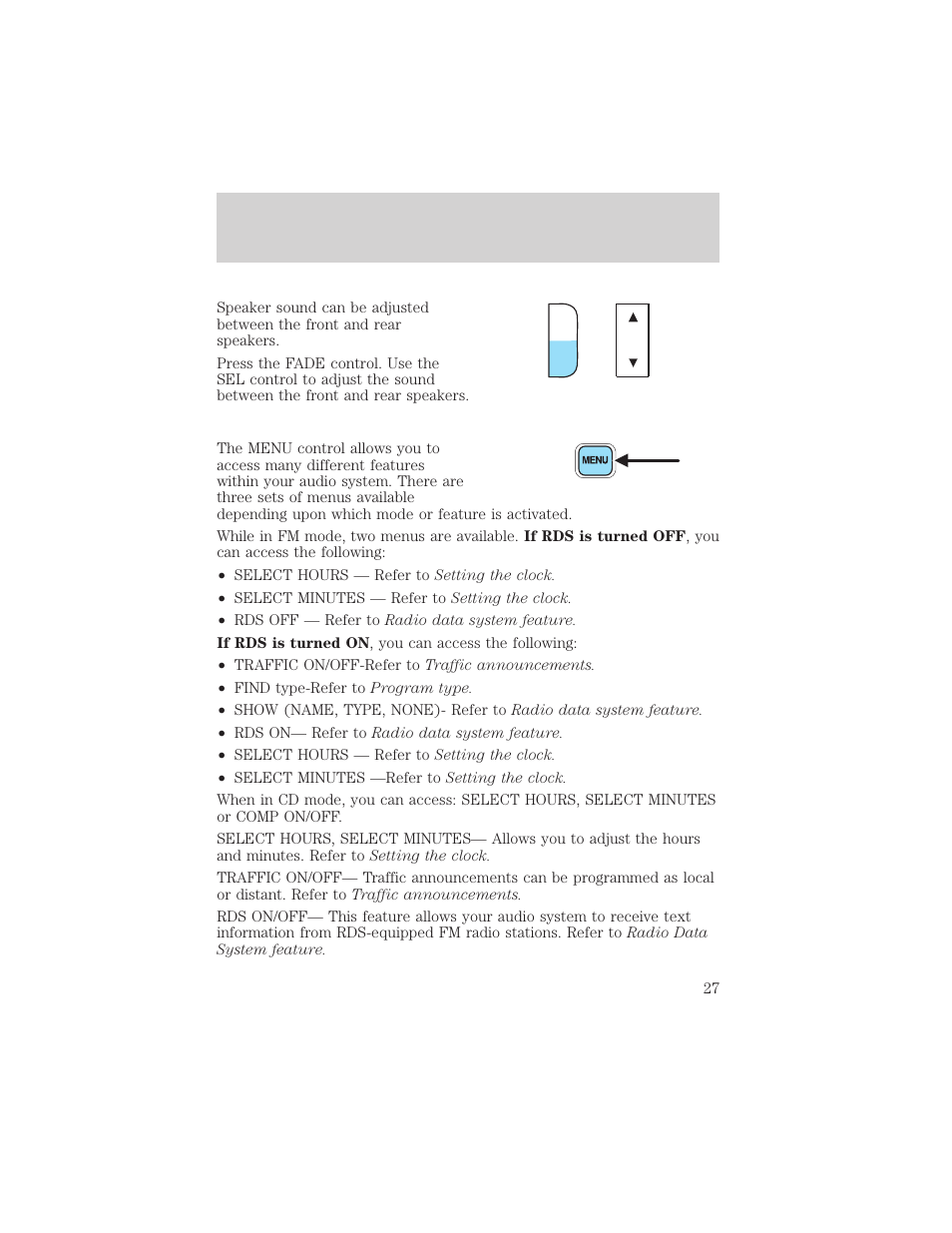 Entertainment systems | FORD 2002 Thunderbird v.2 User Manual | Page 27 / 232